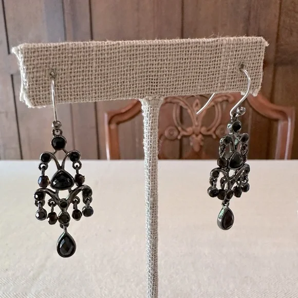 3 Pair of Earrings Dark Moody Collection Black & Hematite Bundle Filigree Gypsy - Picture 11 of 14